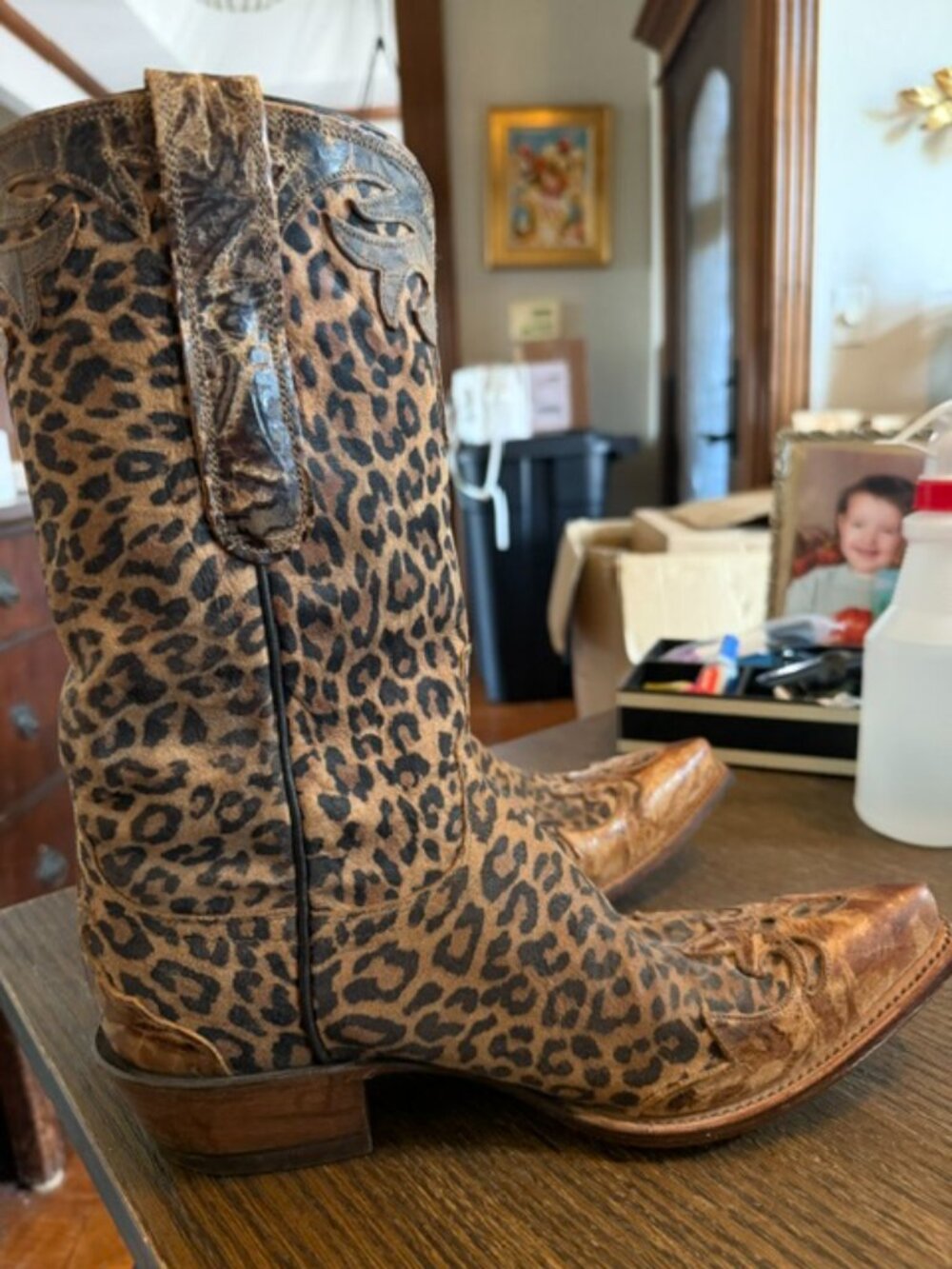 Lucchese RAREDiva Angiola Limited Ed. Cowboy Boots Women 9B Leopard Print 90/120 - Picture 8 of 15